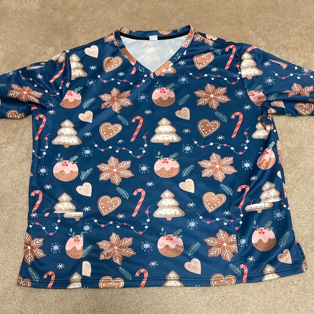 Christmas Gingerbread Scrubs 4XL